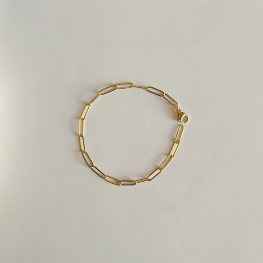 Paper clip multi charm bracelet