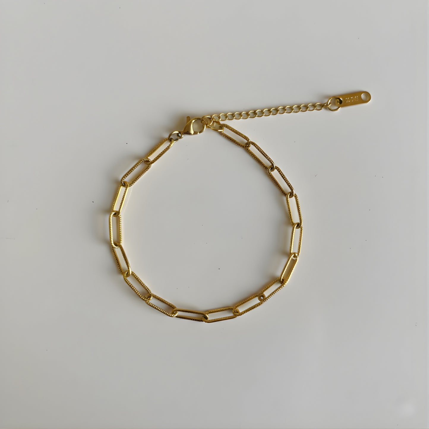 Textured Paper clip multi charm bracelet